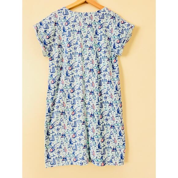 Vineyard Vines Sailboat Sailing Dress 100% Cotton Women's Dress Summer A-Line M - Picture 5 of 5